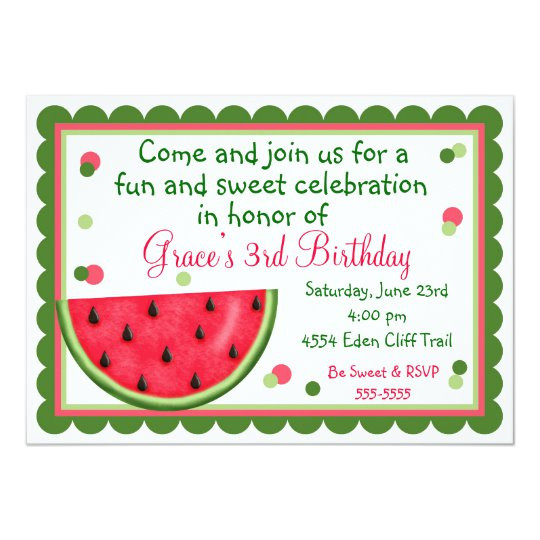 watermelon summer birthday invitations 161989197833882849