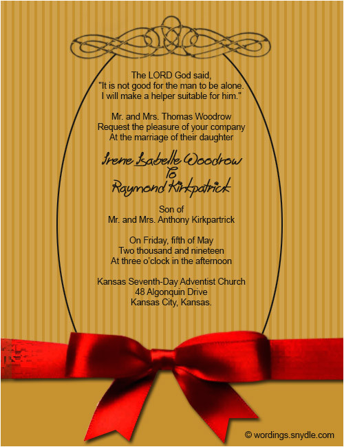 christian wedding invitation wording