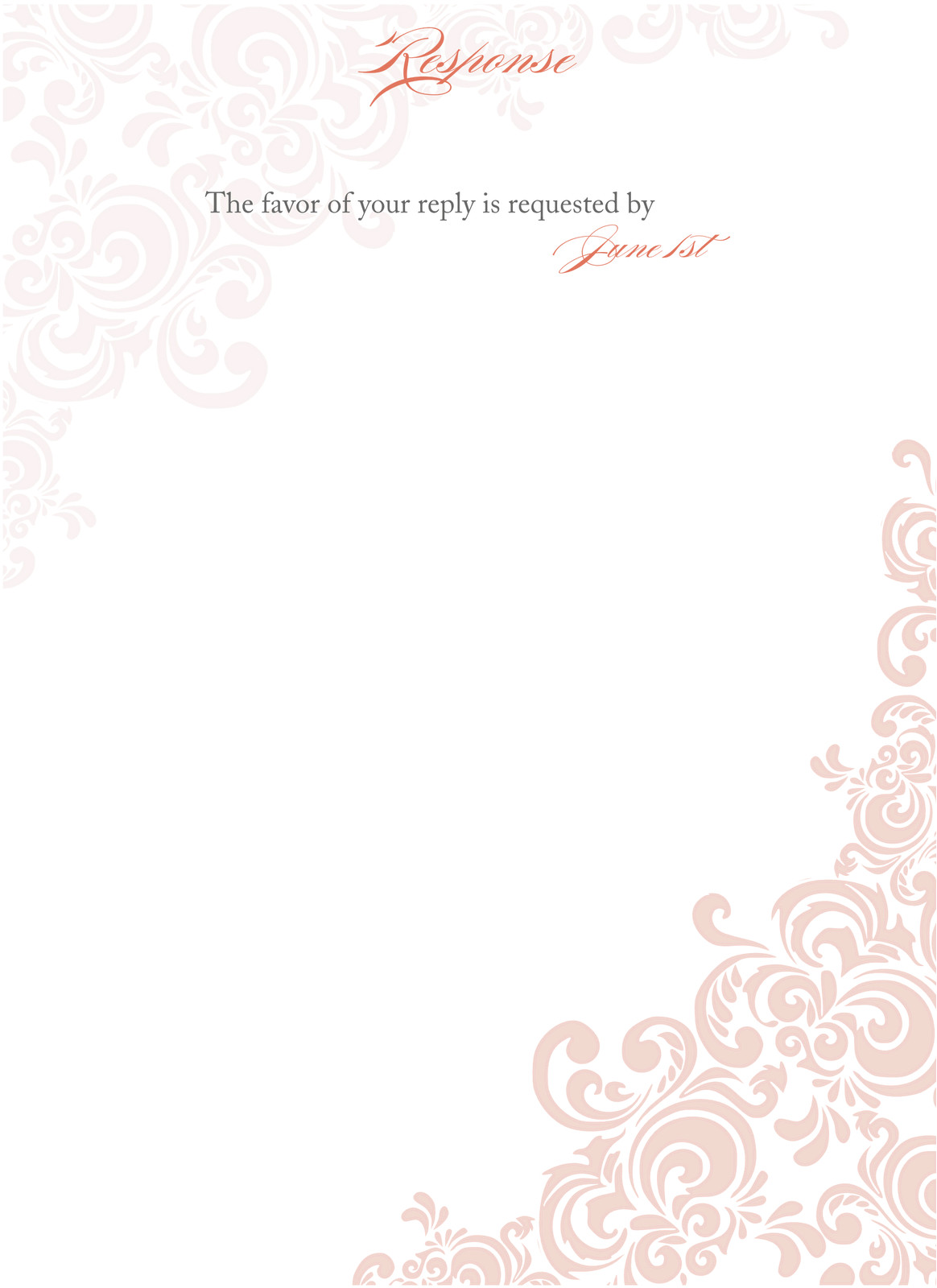 floral blank wedding invitation