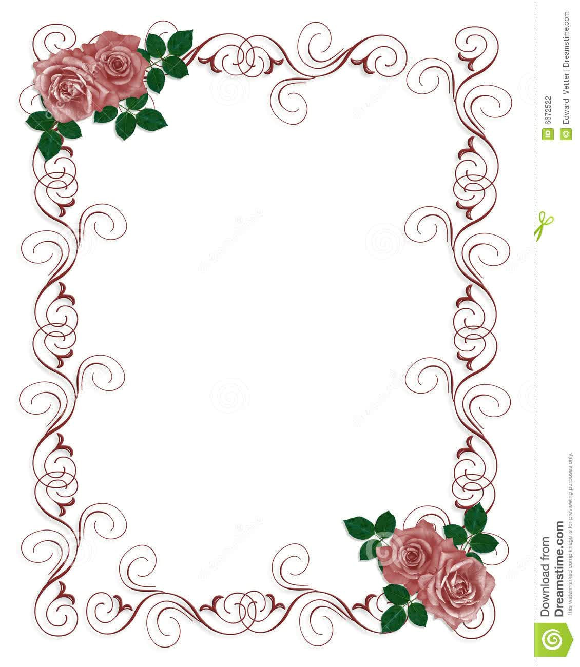 floral blank wedding invitation