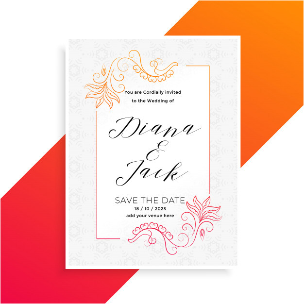 lovely floral wedding invitation card design template 3414474