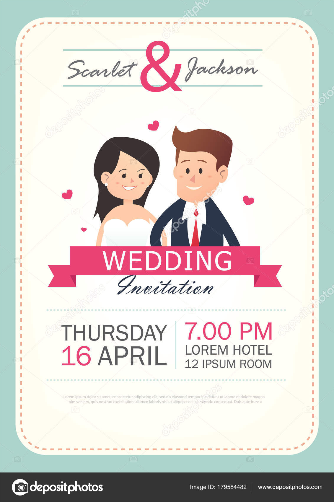 stock illustration wedding invitation card template vector