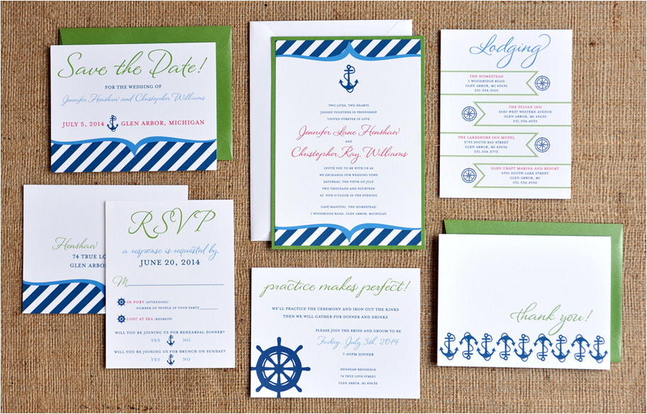 nautical theme wedding invitations