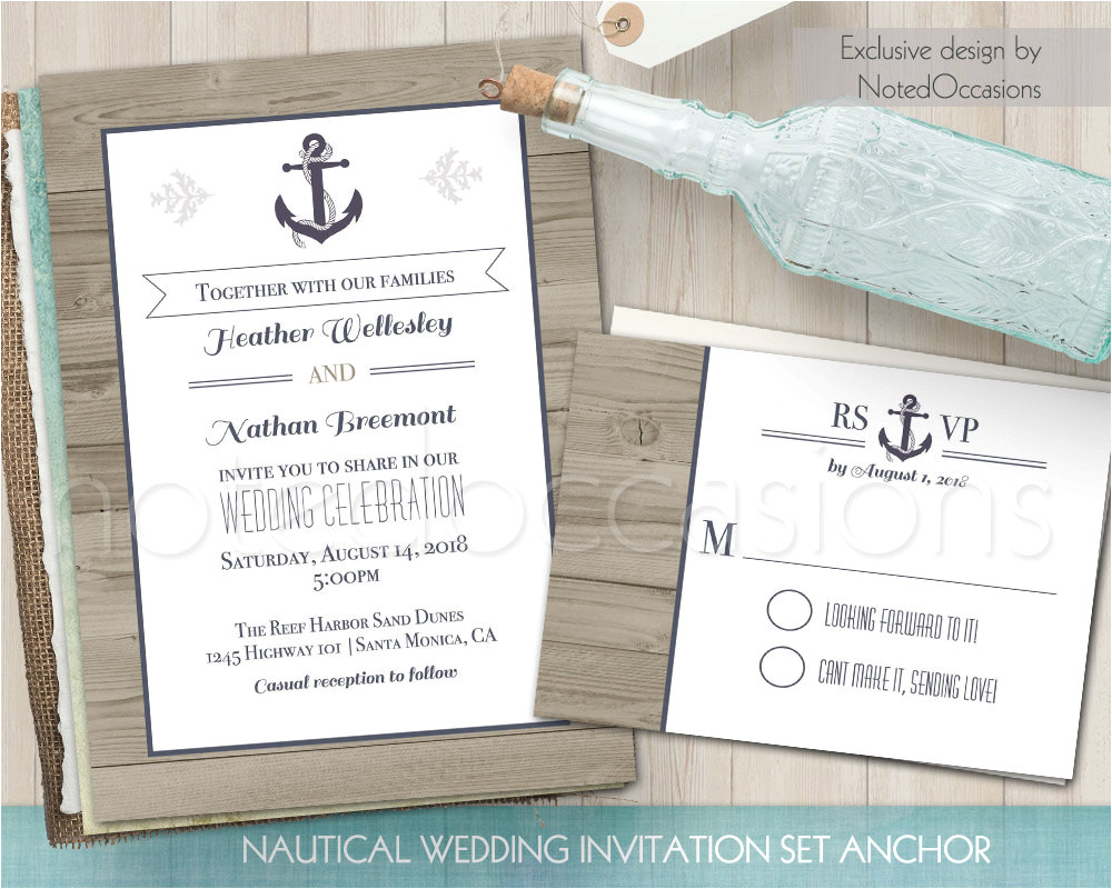 nautical wedding invitation printable