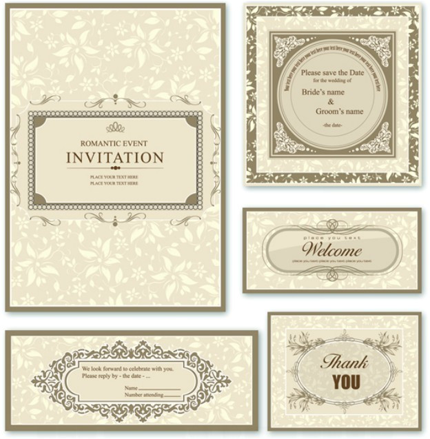 27994 elegant wedding invitation card design vector 01