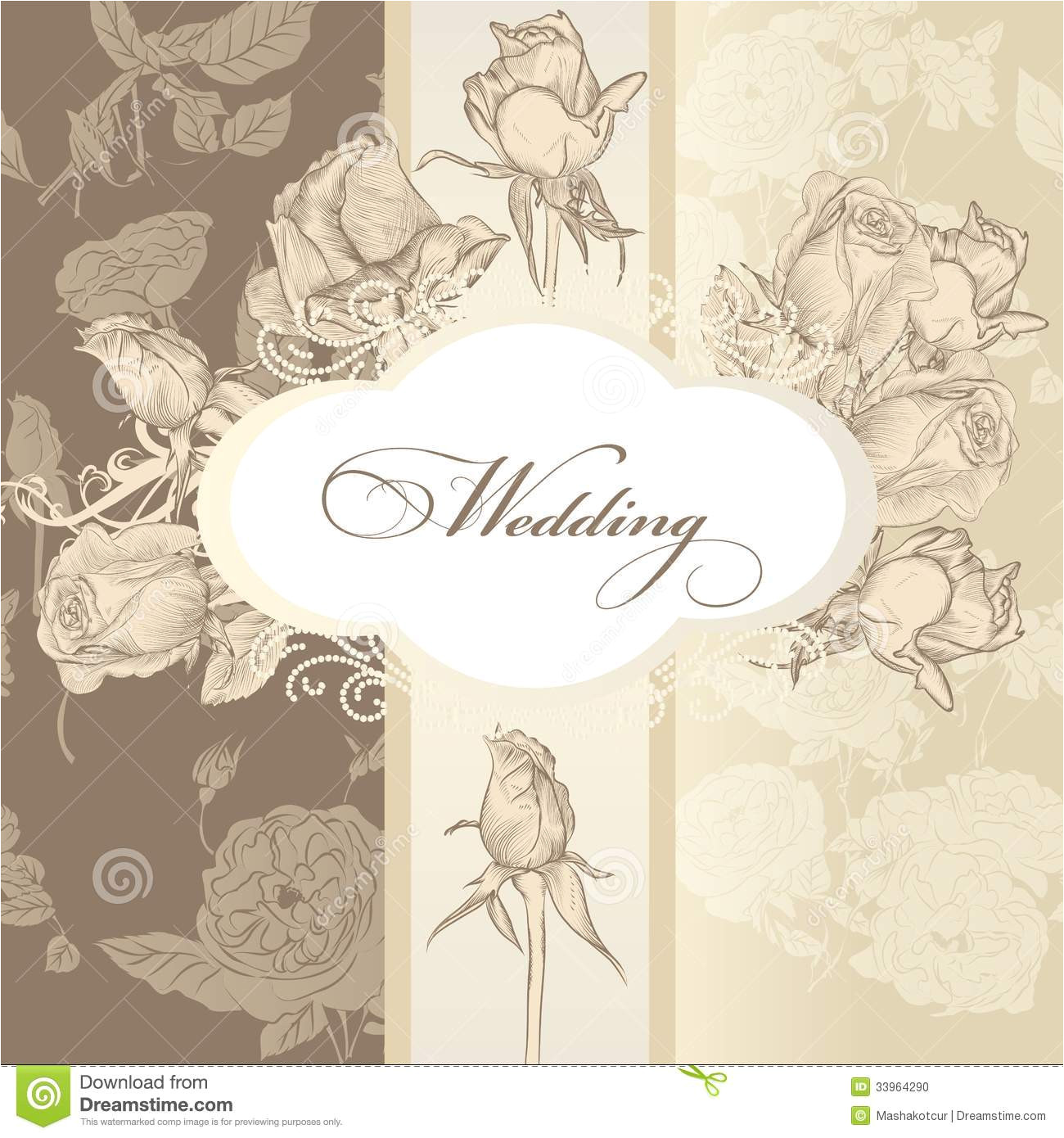 stock photo wedding invitation card vintage style vector hand drawn design classic floral image33964290