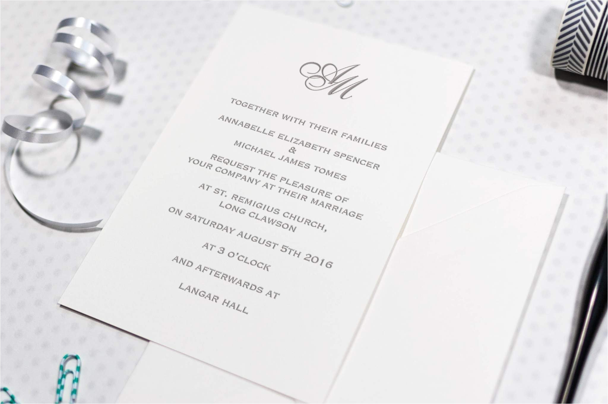 classic monogram wedding invitation sample sample