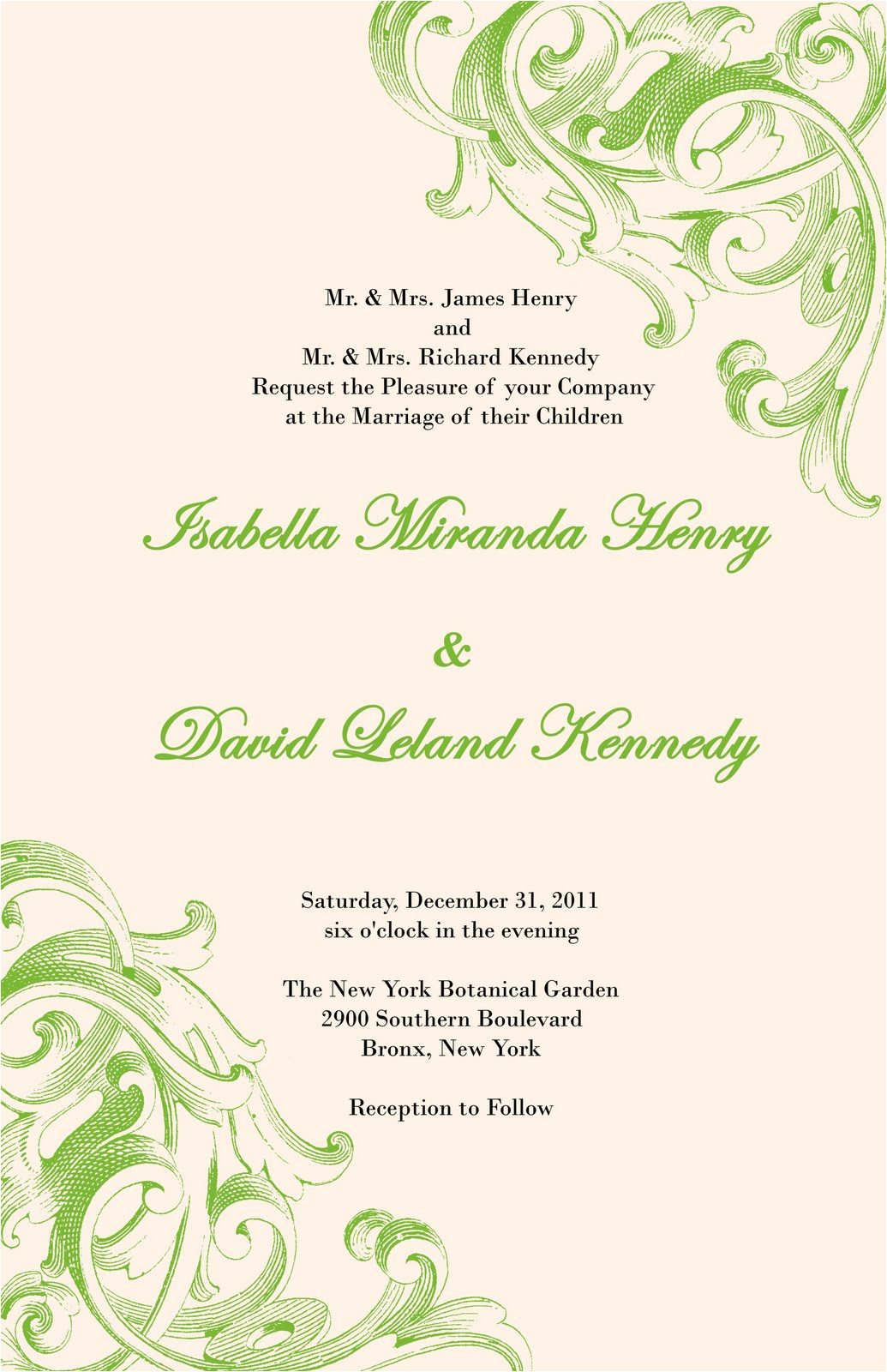 victorian style wedding invitation
