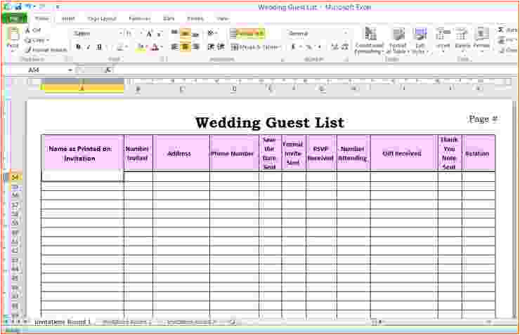 6 wedding guest list template excel