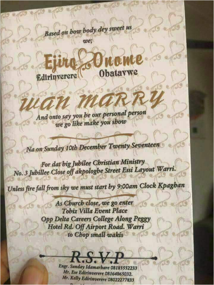 see funniest nigerian wedding invitation