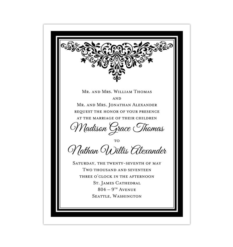 anna maria wedding invitations black