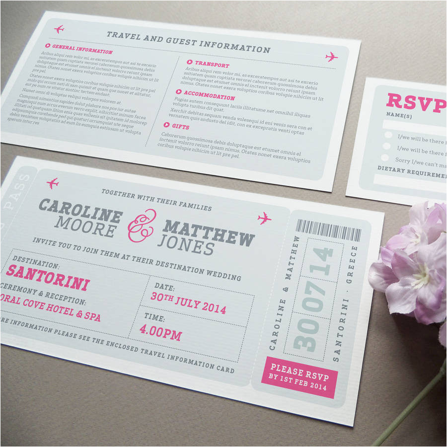 boarding pass wedding invitations