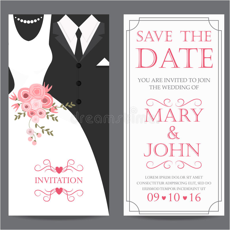 stock illustration bride groom wedding invitation card dress concept love valentine day vector illustration image65701969