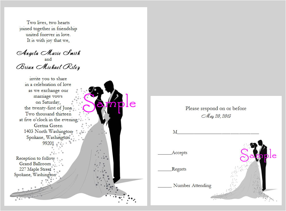 wedding invitation from bride and groom