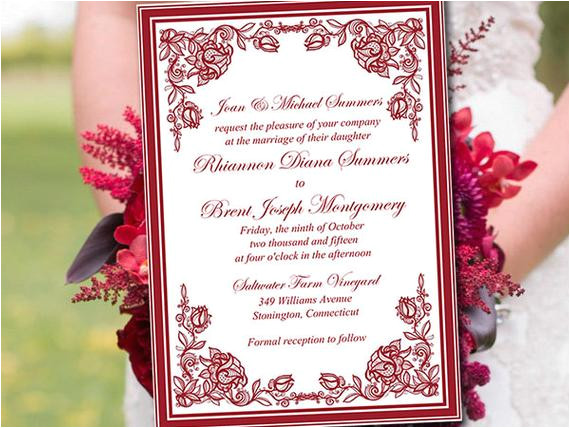 printable wedding invitation template