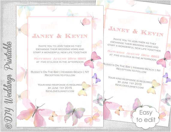 butterfly invitation template printable