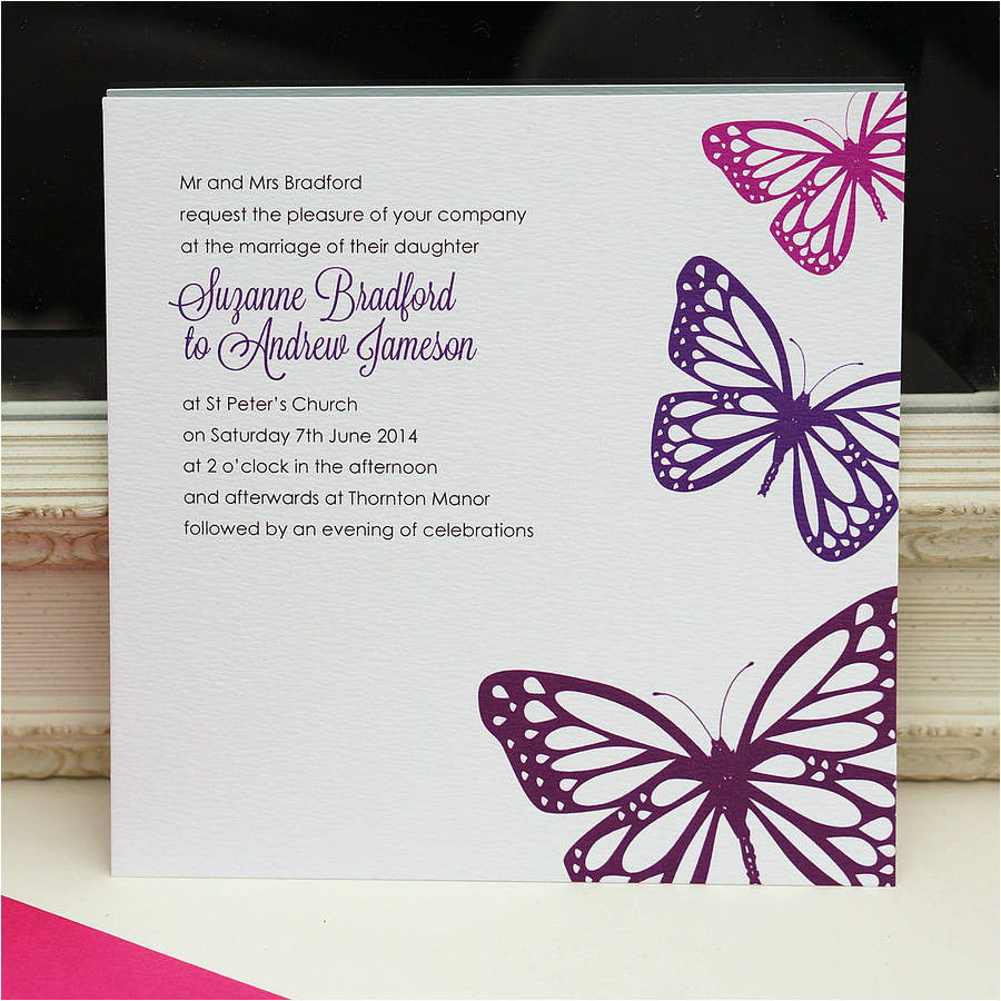 butterfly wedding invitation