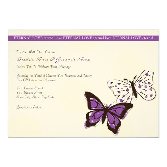 purple and white cool butterfly wedding invitation 161470289691596913