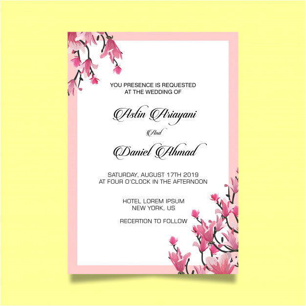 beautiful cherry blossom wedding invitation card template 5141139