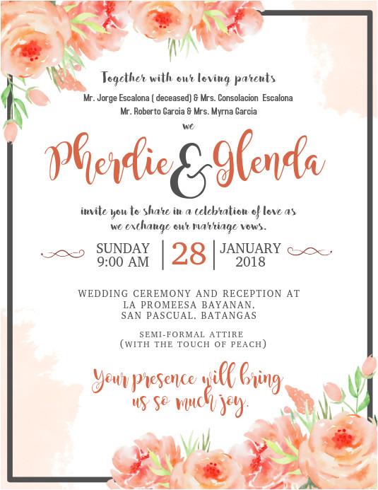 wedding invitation flyer template