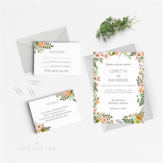 printable wedding invitation template
