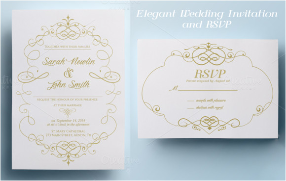 71779 elegant wedding invitation and rsvp