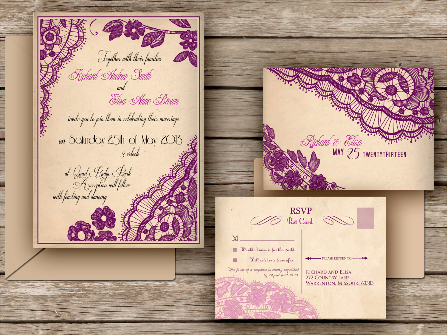 wedding invitations printable lace