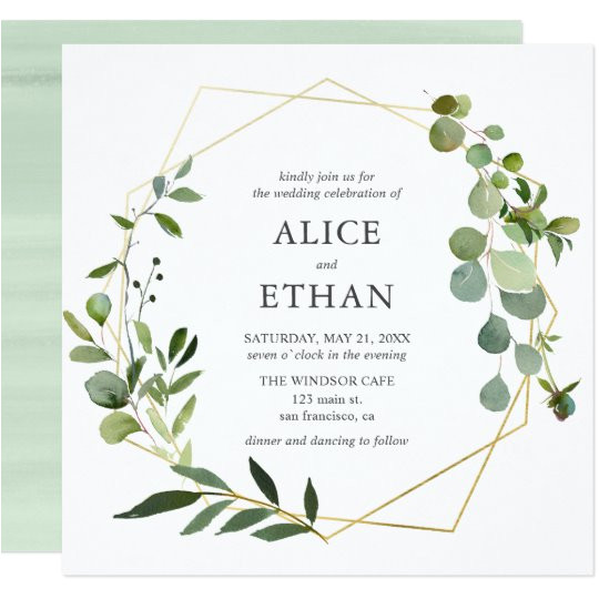 eucalyptus geometric wedding invitation 256696855063902578
