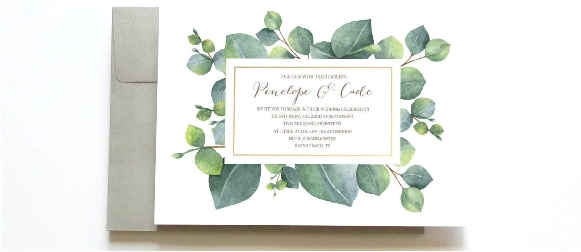 greenery themed wedding invitations from etsy
