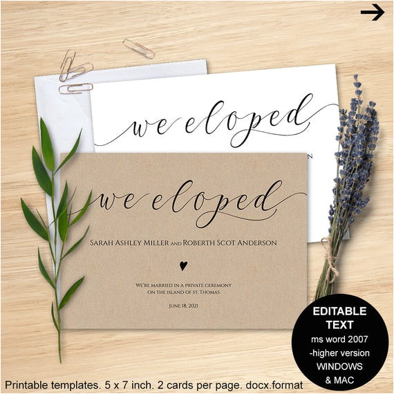 elopement invitation template