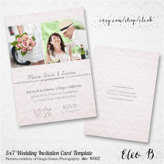5x7 wedding invitation template