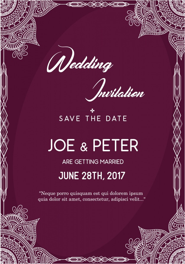 purple wedding invitation template 1127737