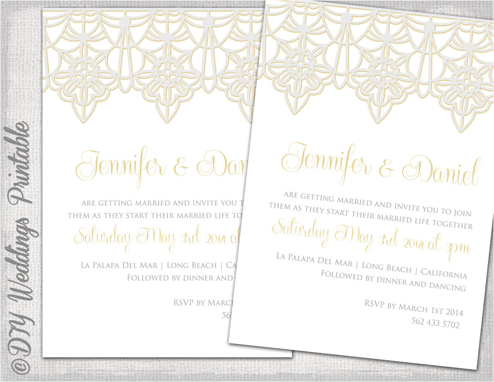 wedding invitation template lace trim