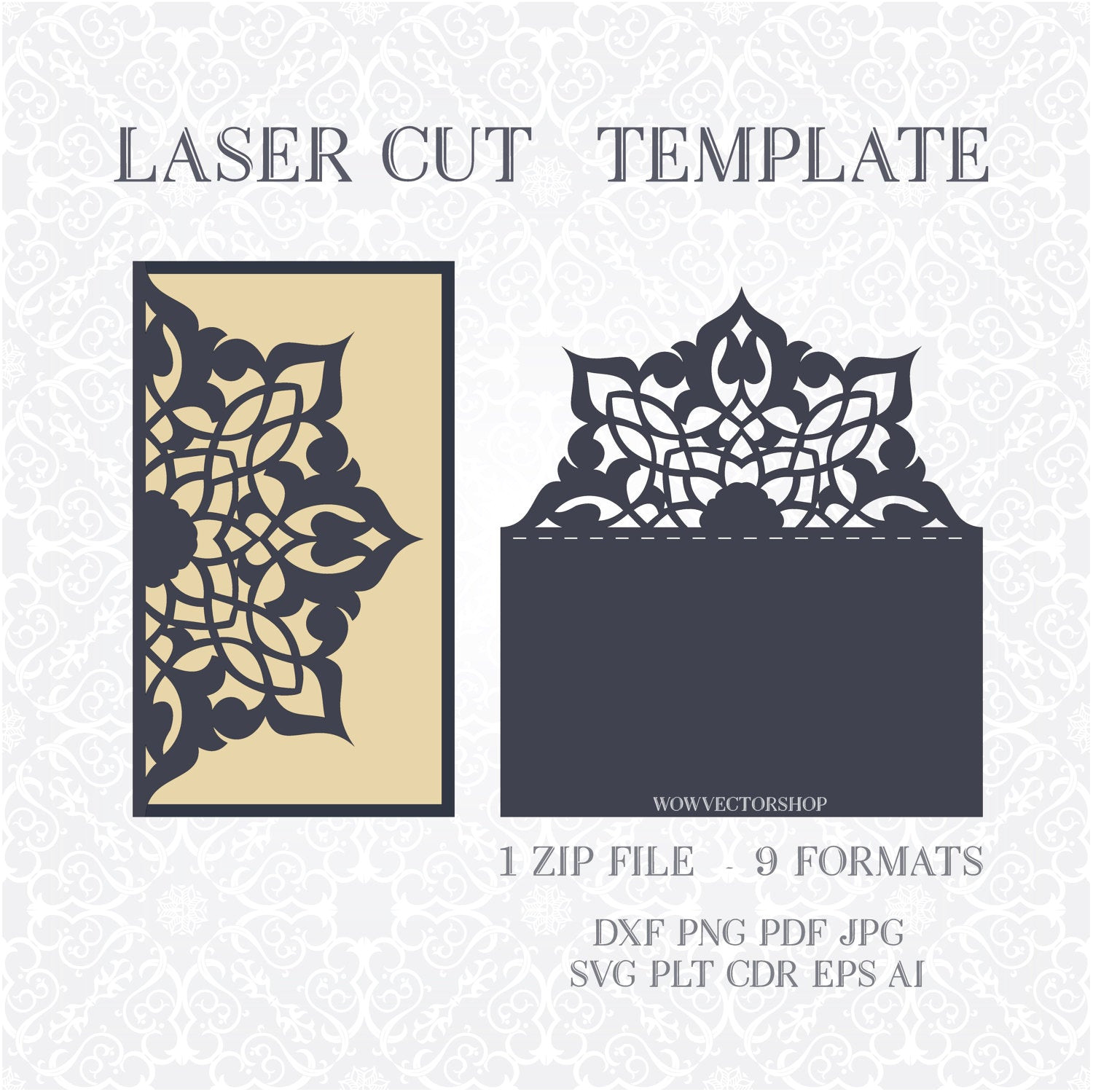 laser cut envelope template for wedding