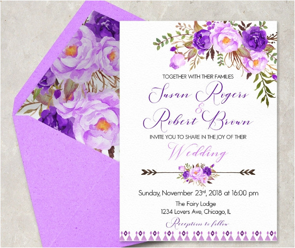 purple invitation templates