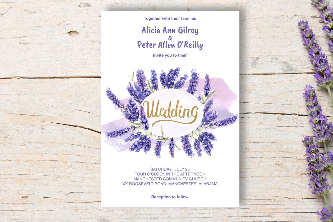 1352917 wedding invitation lavender diy