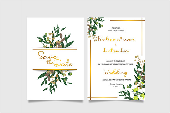 leaf wedding invitation template