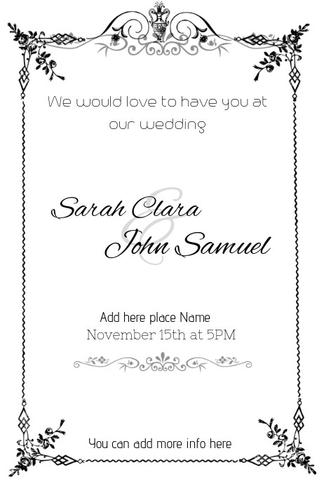 wedding invitation lace flyer template