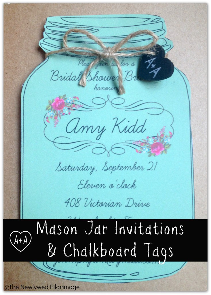 mason jar invitations chalkboard tags