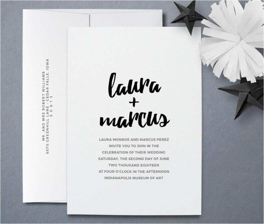 modern minimalist wedding invitation template set instant download edit in word