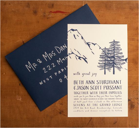 mountain wedding invitations winter