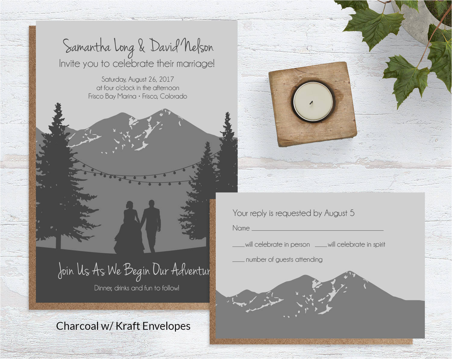 mountain elegance wedding invites