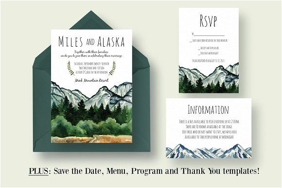 386333 mountain wedding invitation suite