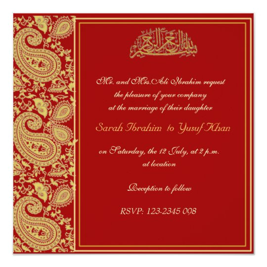 red and gold muslim wedding invitation 161095252888531206