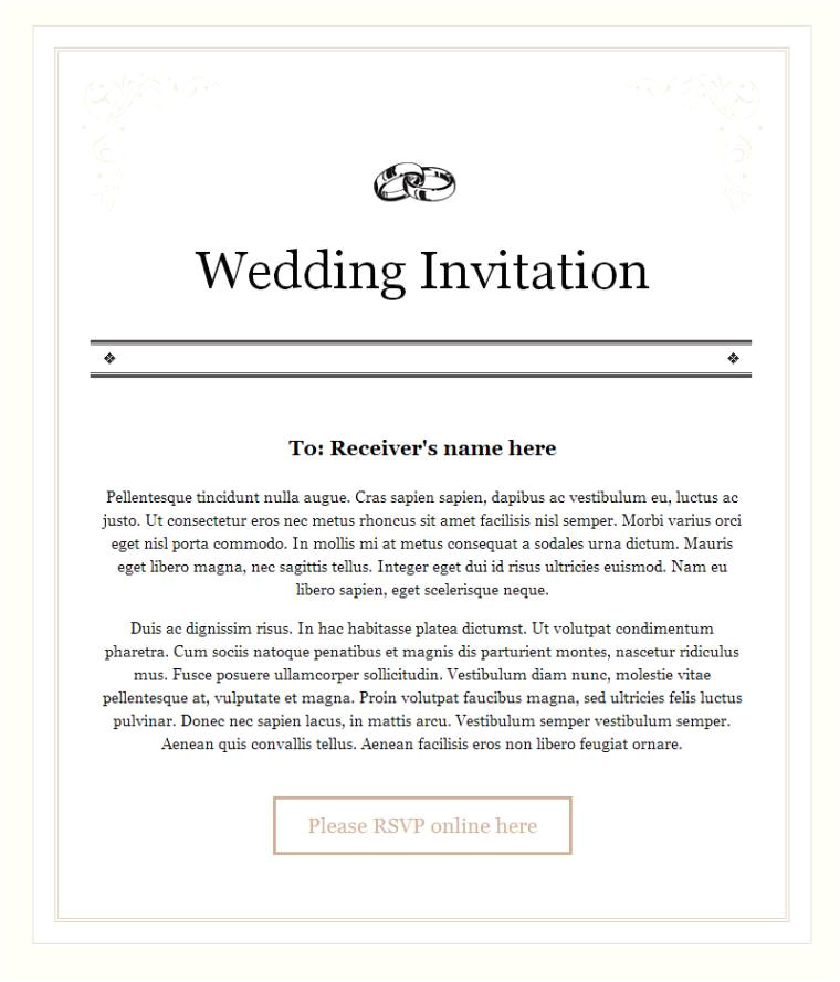 wedding invitation email for office