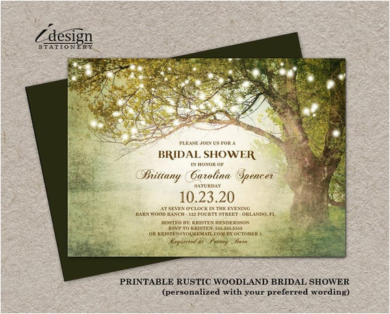 rustic woodland string lights bridal