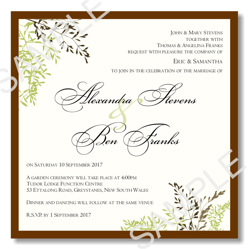 template invitations wedding autumn leaves