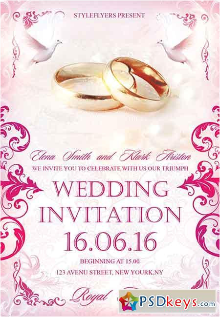 36519 wedding invitation psd flyer template facebook cover