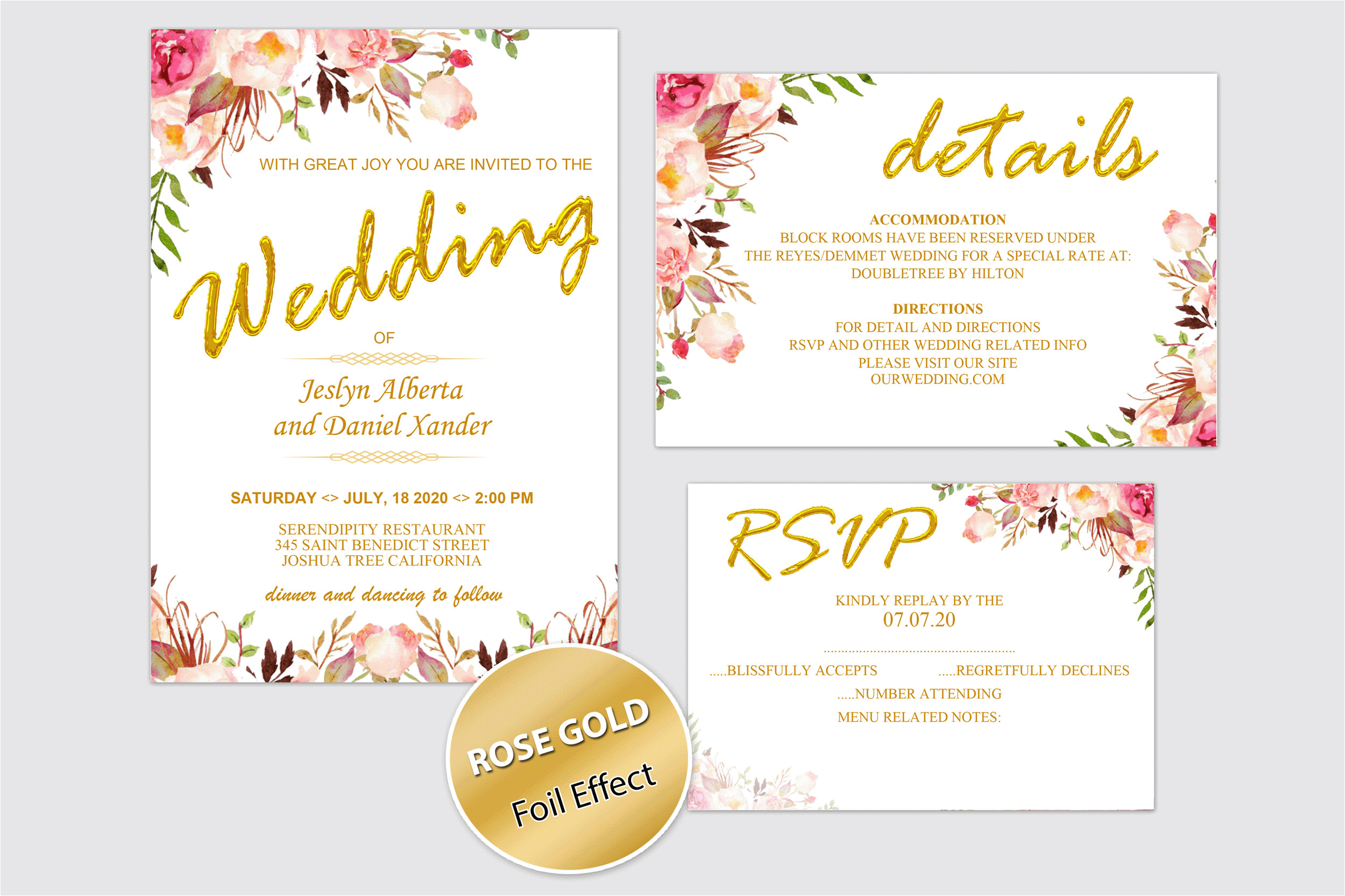 226381 wedding invitation template blush rose gold invita