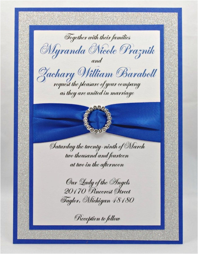 32 inspiration image of royal blue and silver wedding invitations